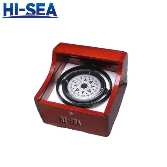 Plastic Compass with Wooden Case